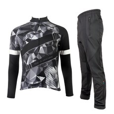 2NDWIND 男款亮黑拉絨針織衫+暴風雪風衣褲套裝JFP