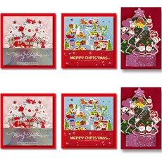 Youngwon 聖誕節立體卡片 3款 2入組 B20-20, 1套, 混合顏色