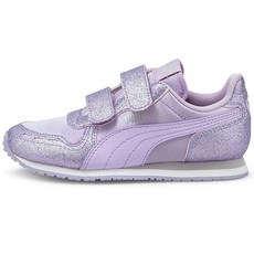 Puma 女童 Cabana Racer Glitz V PS 跑步鞋