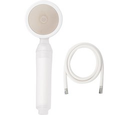 雨浴維他命過濾花灑+軟管套組, 1套, 白色