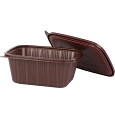 친환경 미니찜 떡볶이 용기 대 초코색 몸통 100p + 뚜껑 100p 세트, 100개입, 1세트
