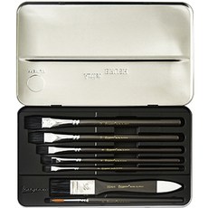 giorgione 水彩畫筆 7 種 + 黑色錫盒套組, 1套, 7種