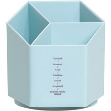 심플리앤 오피스 데스크 정리 360도 회전 펜홀더, 블루, 1개