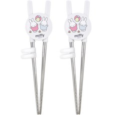 米飛兔不鏽鋼學習筷, 白色的, 2個