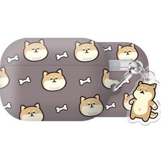 TRYCOZY 可愛日常柴犬圖案 AirPods Pro 2 硬殼設計鑰匙圈保護殼, 日常柴犬圖案 骨頭, 單一商品