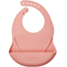 warmly 矽膠嬰兒圍嘴組合, 1入, Soft Coral