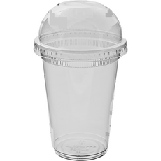 스완 투명 PET 아이스컵+돔뚜껑, 100개입, 1개, 350ml