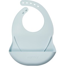 warmly 矽膠嬰兒圍嘴組合, 1入, Soft Blue