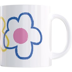 샤론6 디자인 머그컵 330ml, 레인보우플라워, 1개