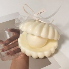 珍珠貝殼造型蠟燭, 1個, Clean Cotton