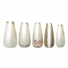 MA 圓形水鑽芭蕾美甲片, #01, 1個