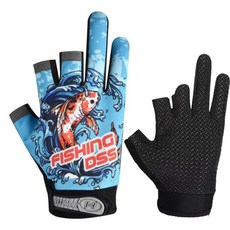 트렌드컴퍼니 ST X 사계절용 낚시장갑 양손착용 A타입, 블루