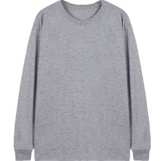 TS7 純棉加厚絞織長袖T卹, 灰色