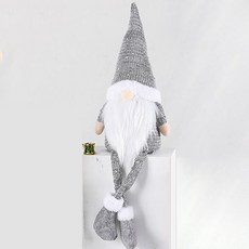 Share Mall 矮人聖誕老人站立式聖誕裝飾品 長腿 小號, 銀色