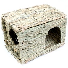 토끼 숨숨집 밀짚 사각하우스 S, 혼합색상, 1개
