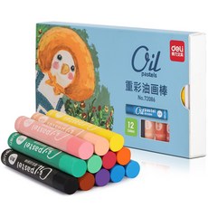 deLi 油畫棒蠟筆美術用品, 12 種顏色, 1個