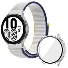 디씨네트워크 스마트워치 스포츠루프 밴드 스트랩 20mm + 풀커버 클리어 케이스 세트, 씨솔트(스트랩), 투명(케이스), 1개