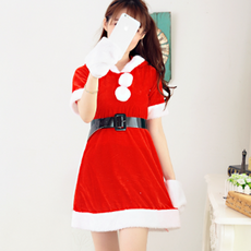 坎塔宇宙 聖誕女孩 Cosplay 兔子短袖連身裙套裝