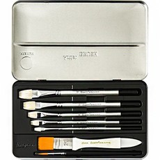 giorgione 水彩畫筆 7 種 + 錫盒套組 白色, 1套, 7種