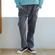 Nanajuni 兒童用 B2 個性造型貼合保暖牛仔褲 刷毛內裡