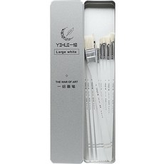 Liz Janey 美術用品金屬外殼油畫刷套組 10 02 透明棒毛灰色, 1套, 10種