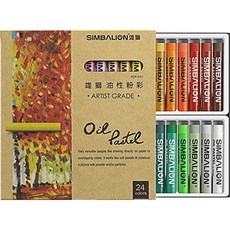SIMBALION 雄獅 藝術家級藝術繪畫油畫紋理棒油畫棒, 1套, 24 種顏色