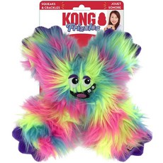 KONG Bean Puppy Frizzle 吱吱作響的毛茸茸玩具附件娃娃 Spazzle M, 混合顏色, 1個