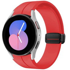 SPACE SHIELD Galaxy Watch 相容 翼型D扣矽膠錶帶 20mm, 猩紅色