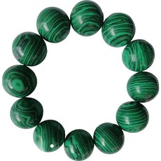 孔雀石佛教情侶手鍊 20mm, 1個, 綠色