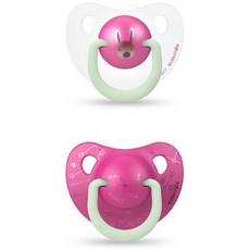 suavinex Day & Night 夜光面是矽 2p, 第2階段(6~18個月), Pink Rabbit, 2入