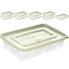 COOK&LOCK 工整方形密封容器 N500 3格 蓋子 淺綠色, 1套, 單品