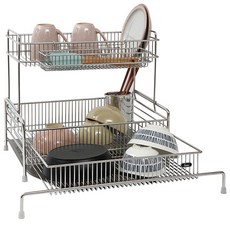 ENEX Yunik 3WAY 碗盤瀝水架, 單一顏色, 2層