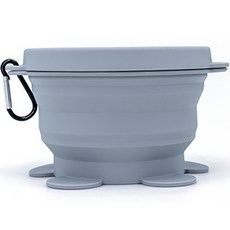 PASTEL PET 寵物微笑狗可折疊便攜式餐具, 1個, 灰色