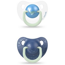 suavinex Day & Night 夜光面是矽 2p, 第2階段(6~18個月), Blue Wale, 2入