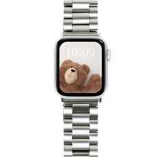 유스픽 애플워치 베이직 메탈 스트랩, 실버, 1개