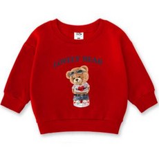 키즈크루 아동용 러블리 베어 기모 보온 맨투맨