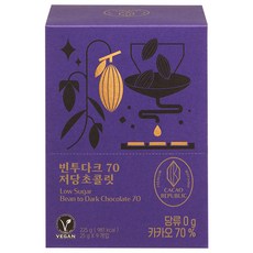 CACAO REPUBLIC Bean to Dark 70 低糖巧克力, 25g, 9入