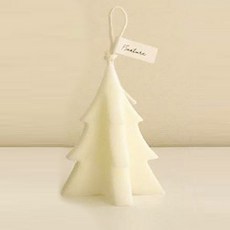 F5NATURE 크리스마스 오브제 트리캔들 화이트 L, 라튤립, 123g, 1개