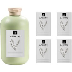 80LIFE 露營分配器蓋型 500ml + 標籤紙 5p 套組 JNH909, 1套, 鱷梨綠