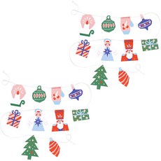 甜蜜聖誕掛旗, 20個, 混合色