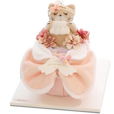 babybakery 嬰兒可愛海獺連身衣迷你單層尿布蛋糕 新生兒, 白色, 米色, 粉紅色, 1個