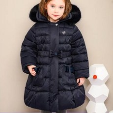 JELISPOON 童款優質毛邊連帽保暖長版外套