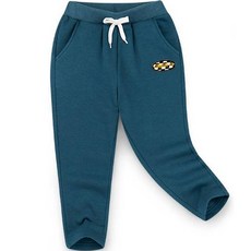 JELISPOON 童款簡約標籤素色刷毛鉛筆褲