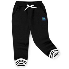 JELISPOON 童款旅行布貼條紋刷毛運動束口長褲