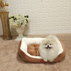 Doogi Pet 寵物超細纖維方形坐墊, 棕色