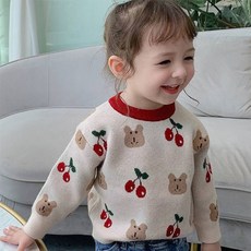 女童款櫻桃熊針織衫 CCV71GNT49
