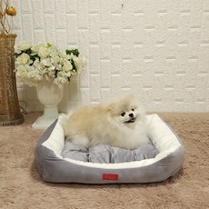 Doogi Pet 寵物超細纖維方形坐墊, 灰色