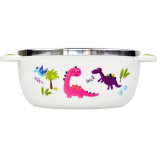 兒童款Cool Dino防滑不鏽鋼碗, 混合色, 1個