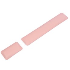 Unsum軟雙面皮革防水護腕墊鍵盤+滑鼠 2件組, 藍色, 粉色