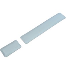 Unsum軟雙面皮革防水護腕墊鍵盤+滑鼠 2件組, 銀色, 藍色